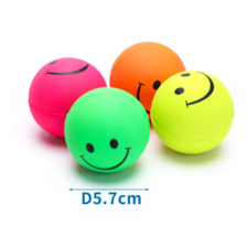 Nobleza lopta plná - smajlík neon žltá 5,7cm